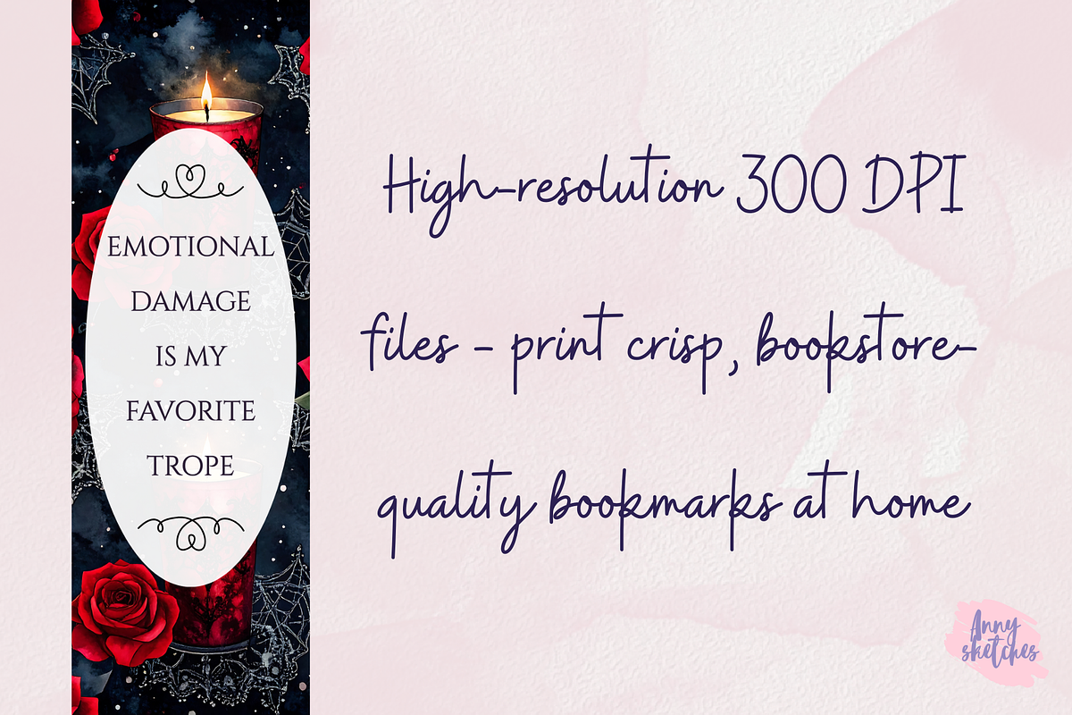 Dark Romance Printable Bookmarks, an Object Graphic by Anna Design Studio (Photo 6 of 10)