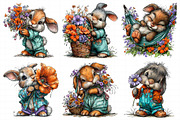 Watercolor Spring Bunny Clipart PNG, an Illustration by Daily.Designs (Thumbnail 8 of 8)