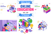 Online distance education from home, an Education Illustration by TAlex (Thumbnail 1 of 6)