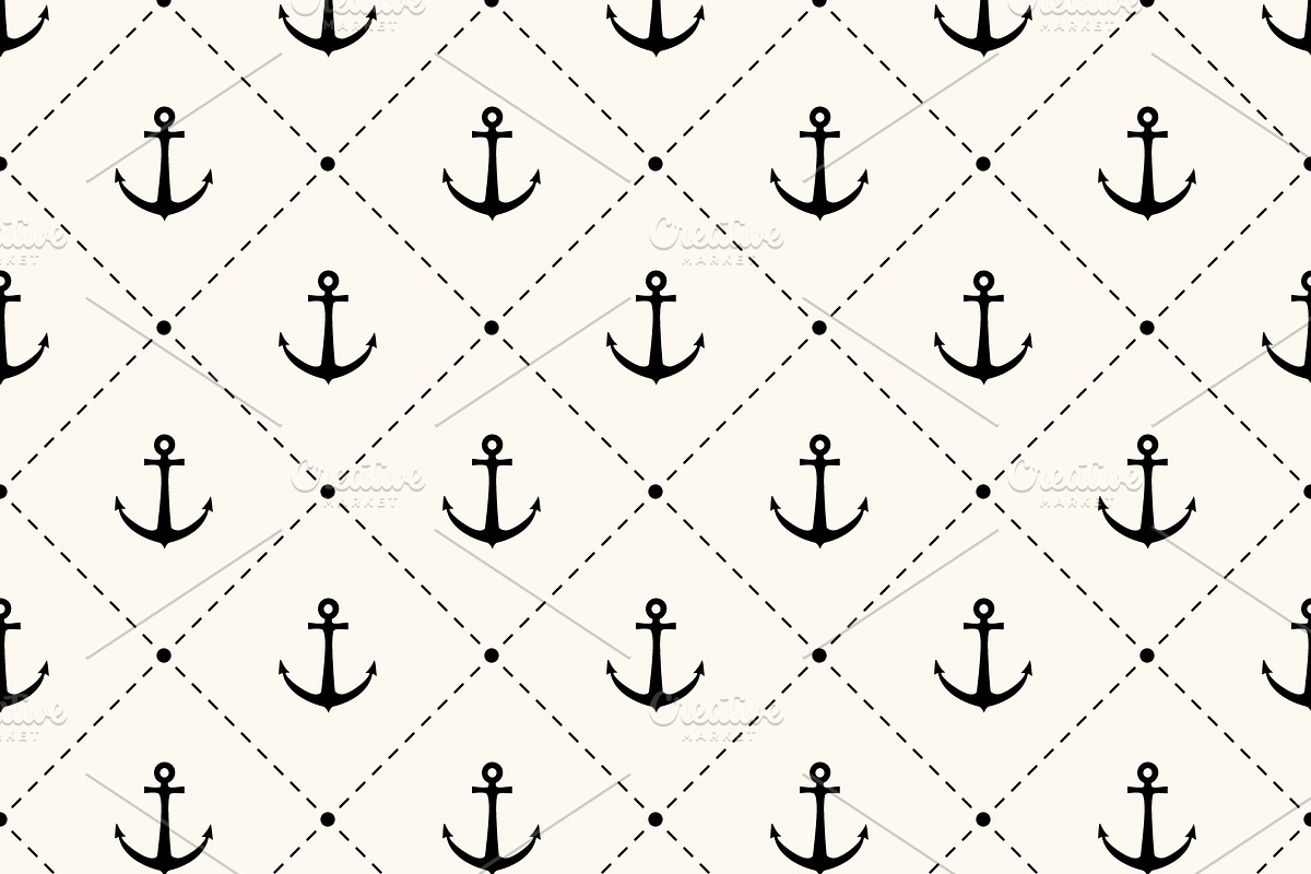 10 Anchor monochrome patterns, a Pattern Graphic by Simple Patterns
