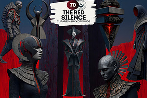 The Red Silence Cliparts, a Decorative Illustration by ThatsDesignArt
