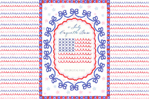4th of July Coquette Scallop Bow, a Graphic by LABFcreations