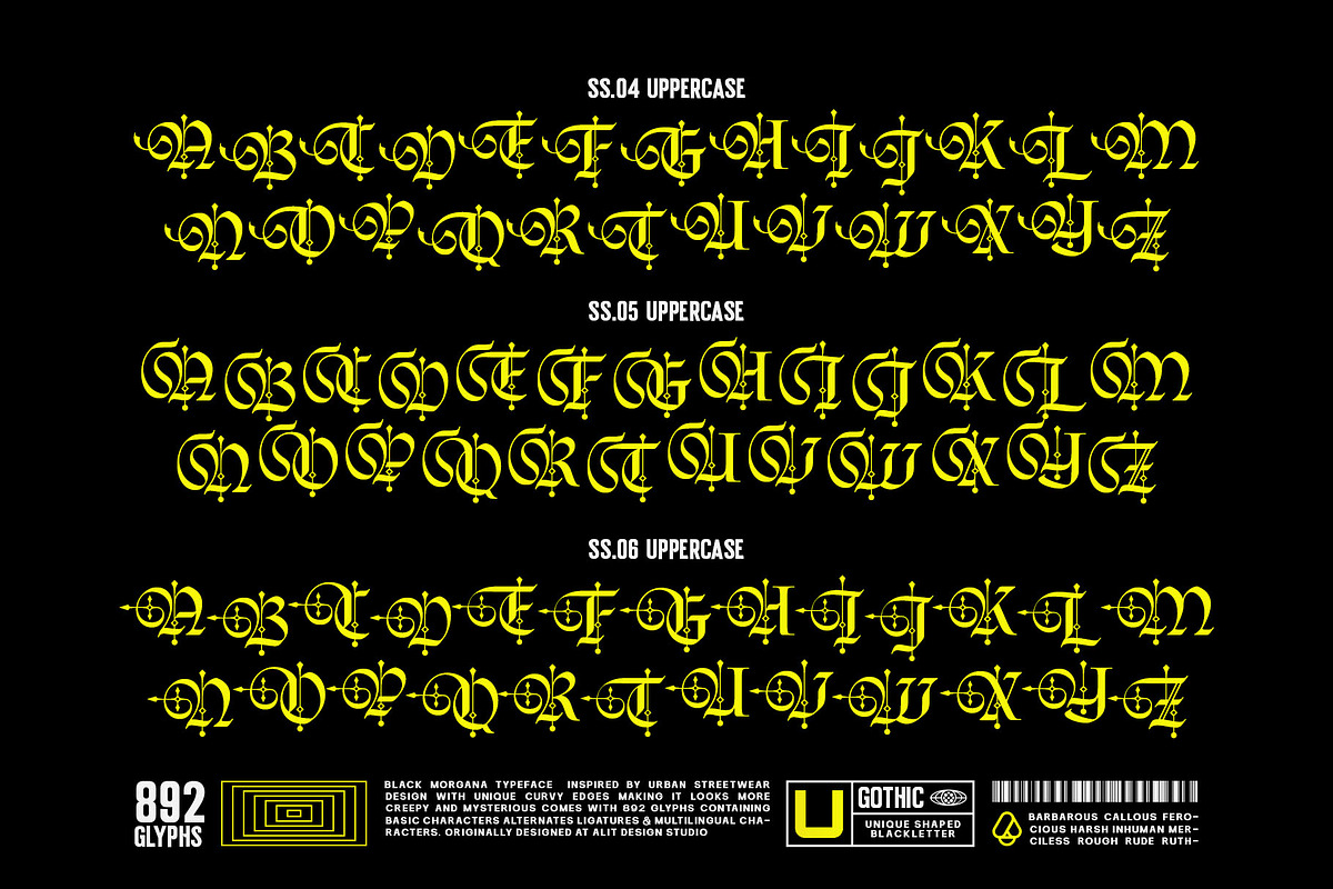 Black Morgana Typeface, a Blackletter Font by alit design (Photo 13 of 17)
