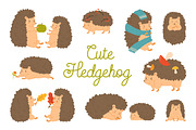 Cute cartoon hedgehog set, an Animal Illustration by Good Studio (Thumbnail 1 of 5)