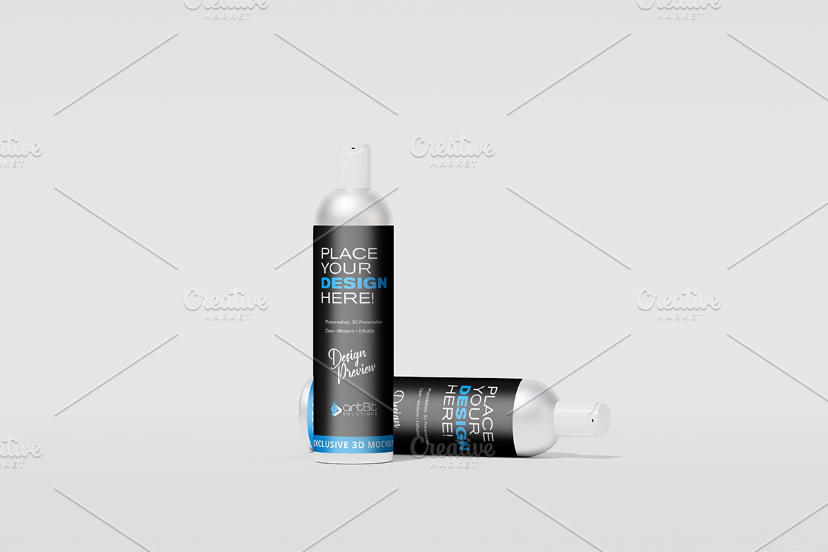 Spray & Shampoo Bottle Mockup Set, a Packaging Mockup by artBit Design Studio (Photo 3 of 7)