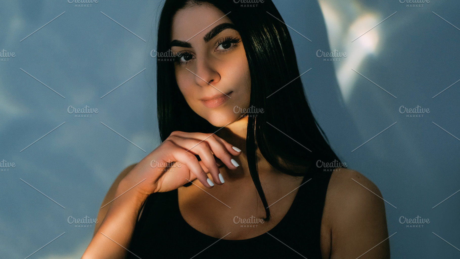 Dark light model pretty woman face posing flare, a Person Photo by Photo Drive Studio