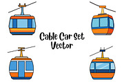 Cable Car Set Vector, a Transportation Illustration by Awieee1 (Thumbnail 1 of 2)