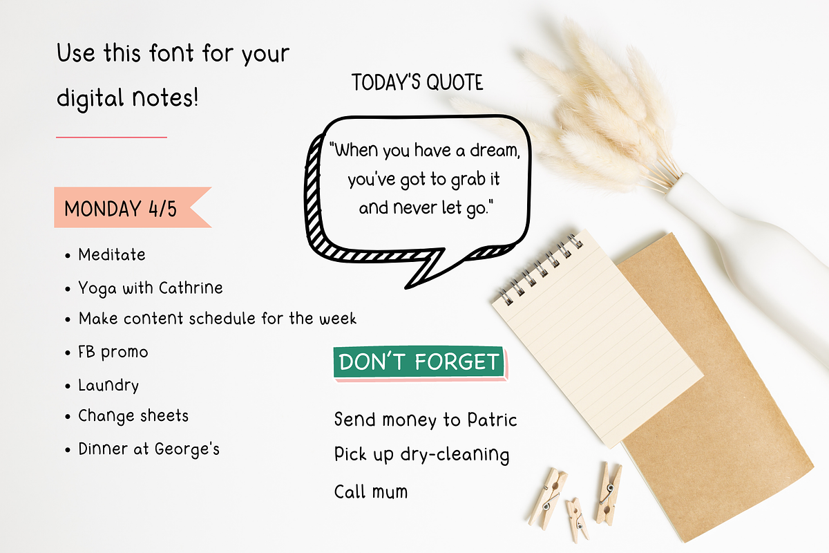 Smaskis Digital Notes Font, a Script Font by Sofia Skoog (Photo 10 of 10)