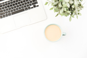 Laptop + Coffee Stock Image
