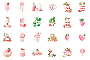 Strawberry Watercolor Clipart Set, an Illustration by CreationArt (Thumbnail 2 of 5)