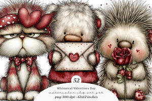 Whimsical valentines day clip art, an Illustration by SinaCreation