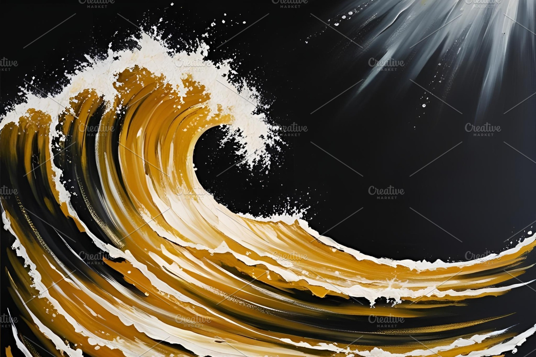 Gold ocean wave with sun shine image, a Background Photo by ComfortQ