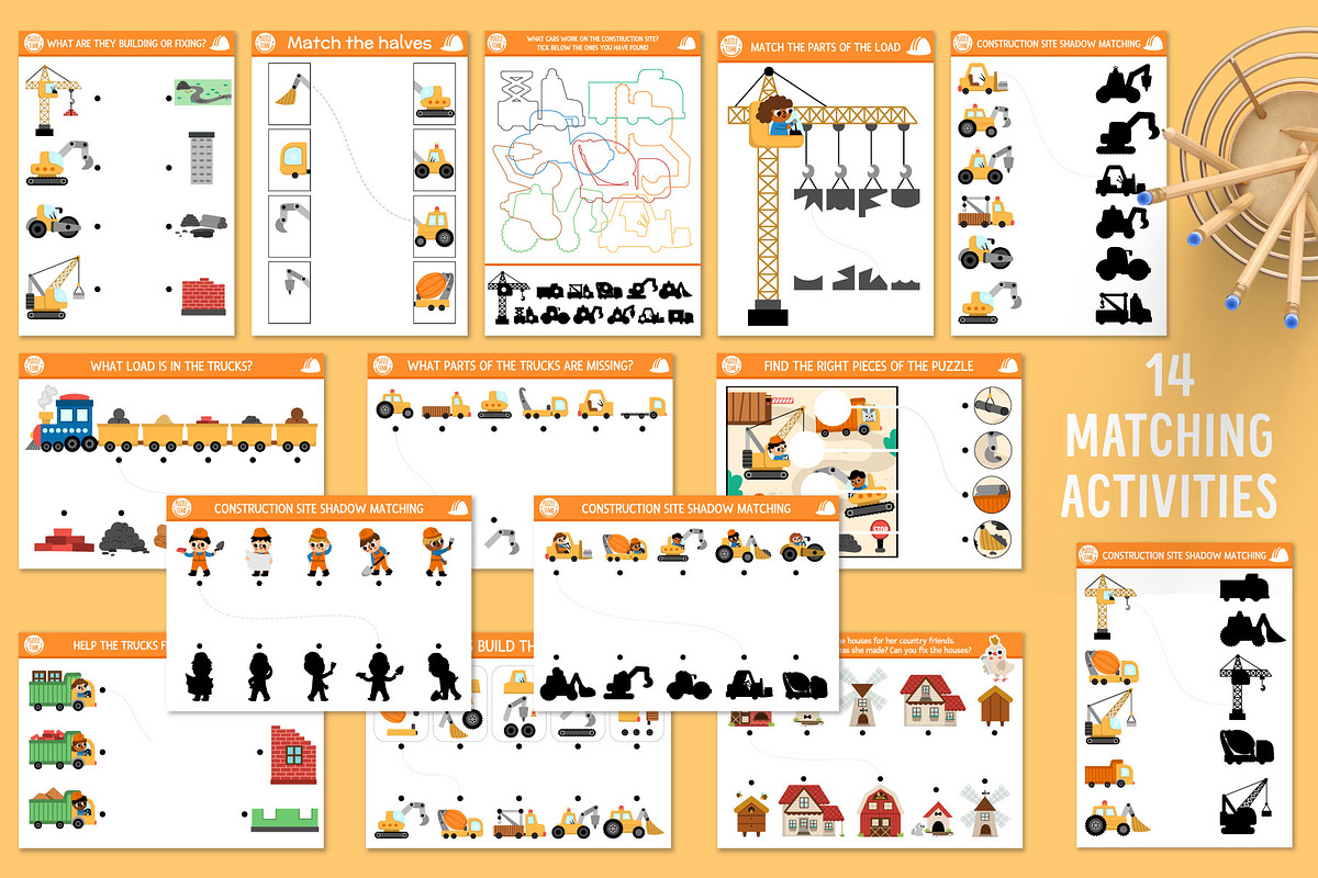 Construction site games for kids, an Education Illustration by Lexi Claus