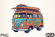 Happy Summer Van Clipart, an Illustration by DreamCafeArt (Thumbnail 1 of 7)