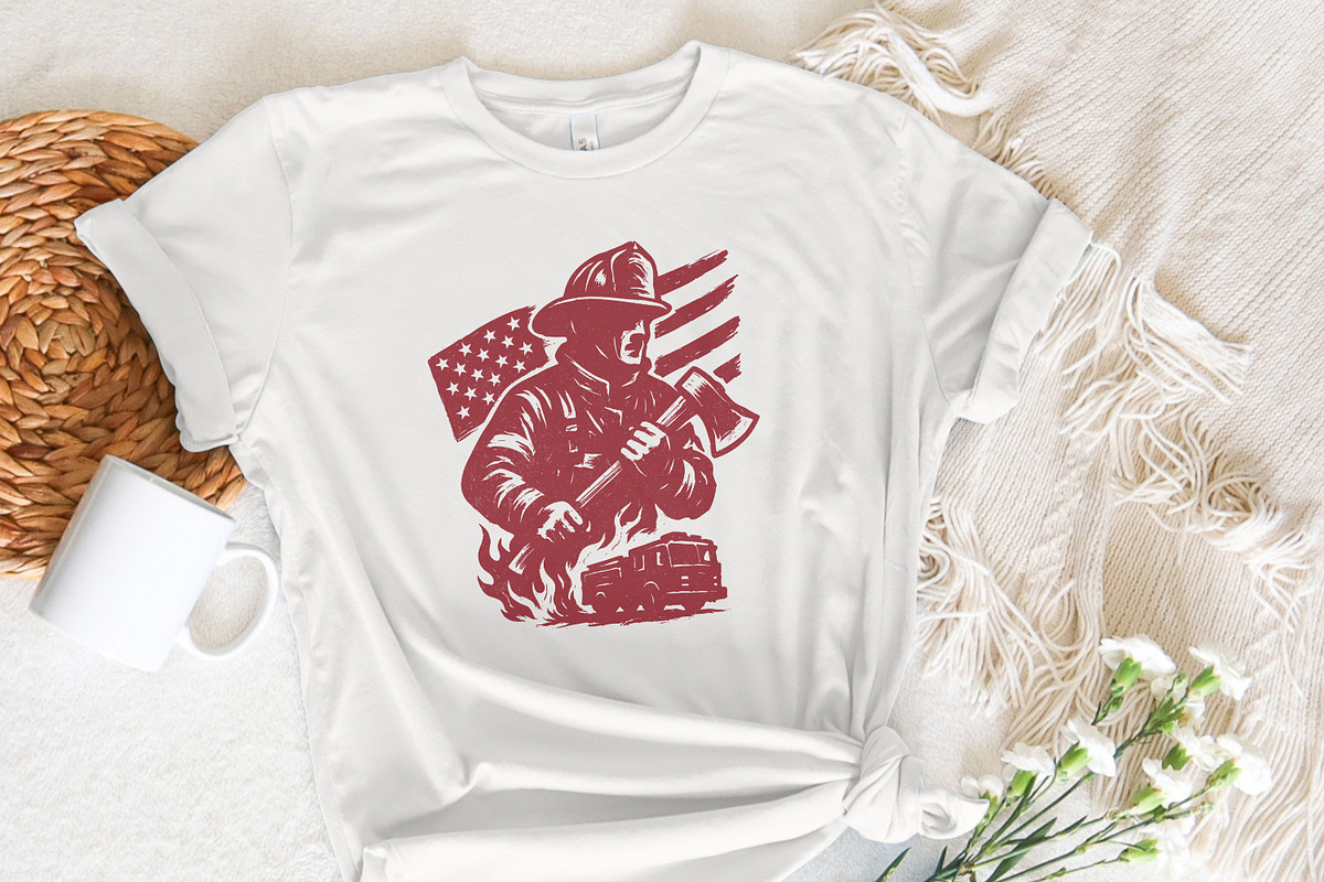 Firefighter PNG, American Flag, an Illustration by SharpMarketplace (Photo 7 of 9)