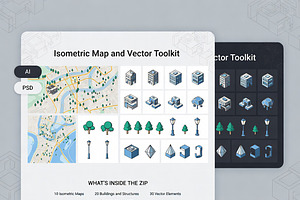 Isometric Map Vector Toolkit AI