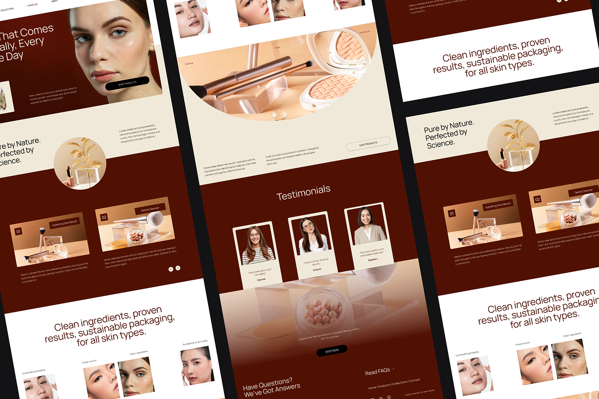 Figma Beauty Product Landing Page, a Landing Page Template by Musara (Photo 2 of 6)
