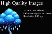 Dreaming Tree Watercolor Clipart, an Illustration by Craft Nest (Thumbnail 2 of 8)