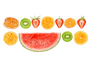 Watercolor fruit&vegetable slices, a Food Illustration by Katya Zlobina (Thumbnail 3 of 14)
