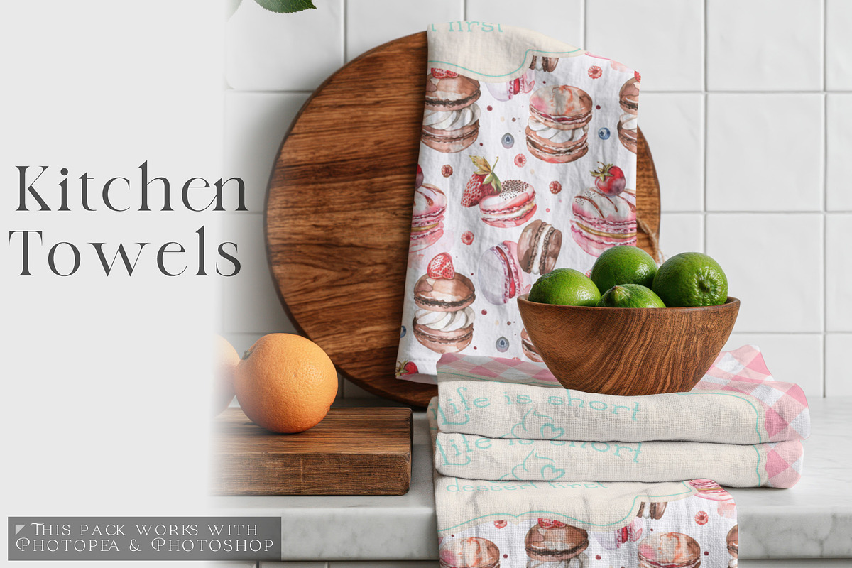 Kitchen Towel Mockups, a Household Mockup by mock-ups (Photo 1 of 15)