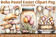 Boho Pastel Easter Clipart Bundle, an Illustration by RobertsArt (Thumbnail 1 of 6)