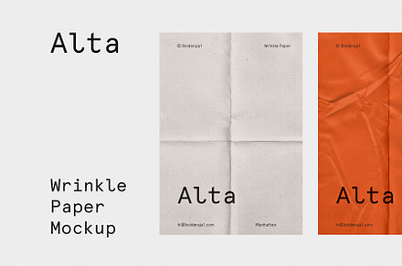 Wrinkle - Fold Paper Mockup, a Product Mockup by Bolderaja1 Studio