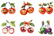 Halloween Cherries Clipart PNG, a Seasonal Illustration by Designking (Thumbnail 5 of 5)
