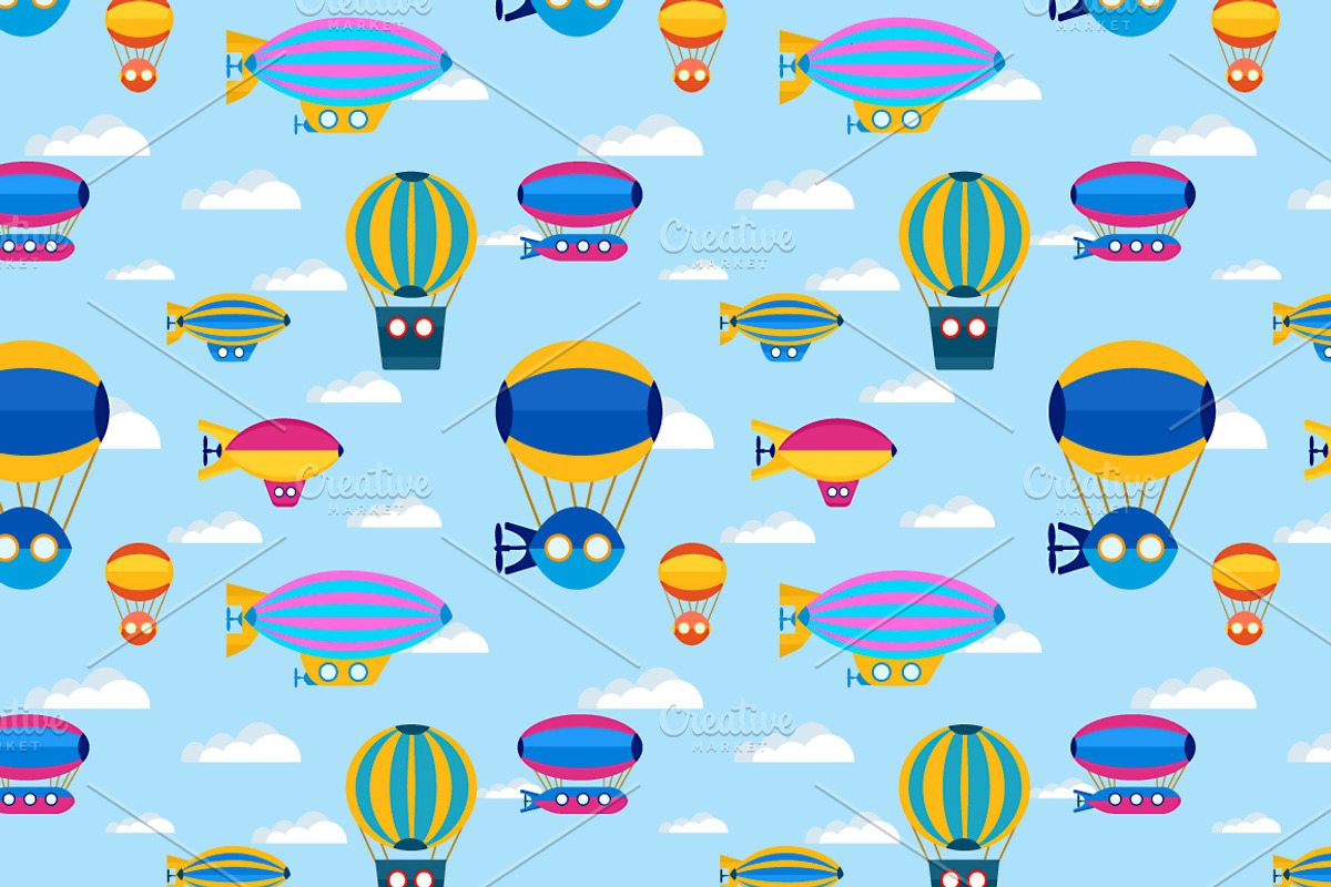 Balloons seamless pattern, a Pattern Graphic by AlexZeL (Photo 2 of 6)