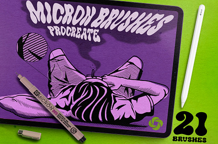 21 Micron Brushes For Procreate, a Brush Add-On by Easy Procreate