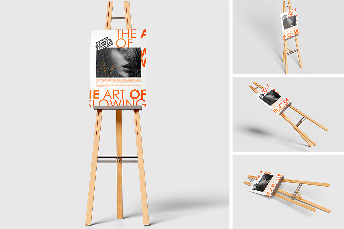Stand Poster Mockup, an Advertising Mockup by Pikachudesign (Photo 1 of 5)