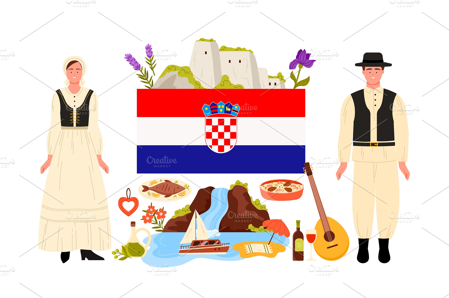 Travel to Croatia, infographic, an Architecture Photo by Flashvector