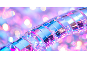 Shiny silver metallic spiral with, an Abstract Photo by Lermont51