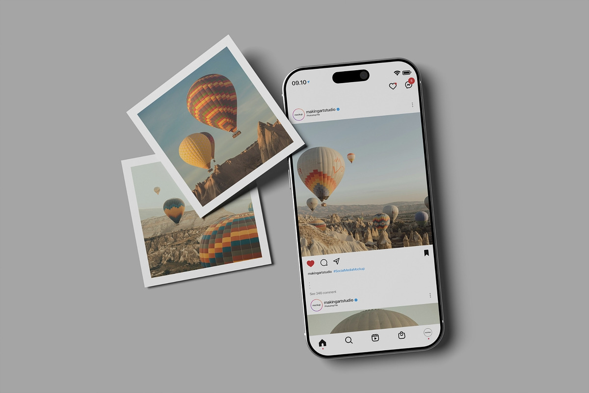 Realistic Social Media Mockup PSD, an Advertising Mockup by MA-KING_ART (Photo 2 of 5)