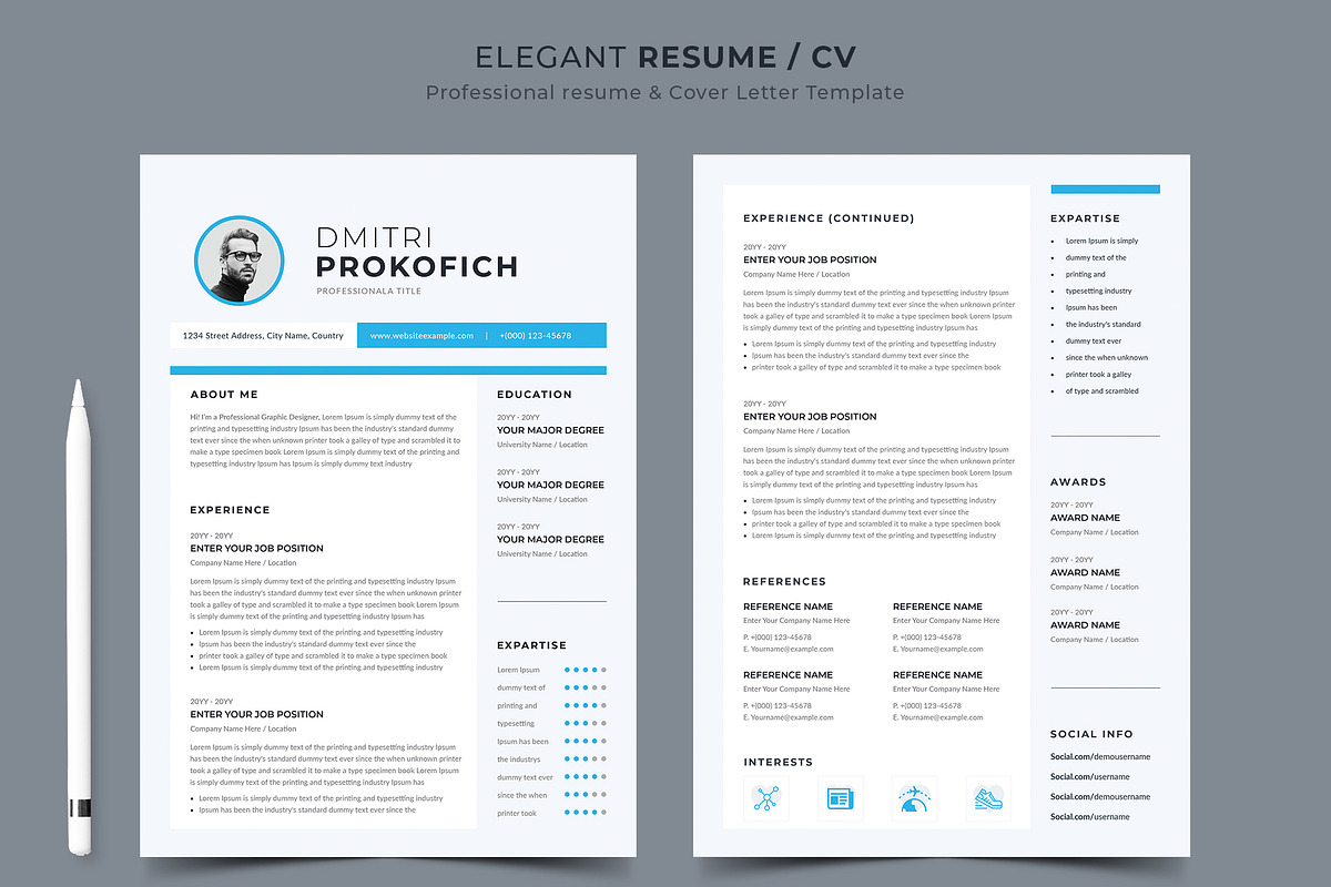 Clean Resume/CV, a Resume Template by Aspect_Studio (Photo 2 of 4)