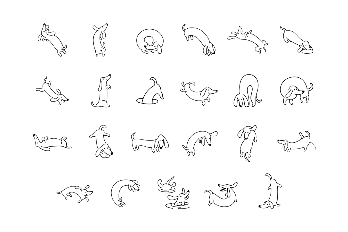 Dachshund Dash Pattern And Icons, a Pattern Graphic by Iconka (Photo 6 of 9)