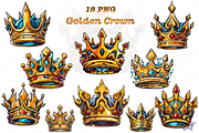 Luxury Golden Crown clipart, an Object Graphic by DreamerStarCo (Thumbnail 1 of 6)