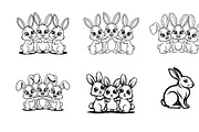 Cheerful Rabbit Line Art Drawing, a Graphic by Annudesign (Thumbnail 1 of 9)