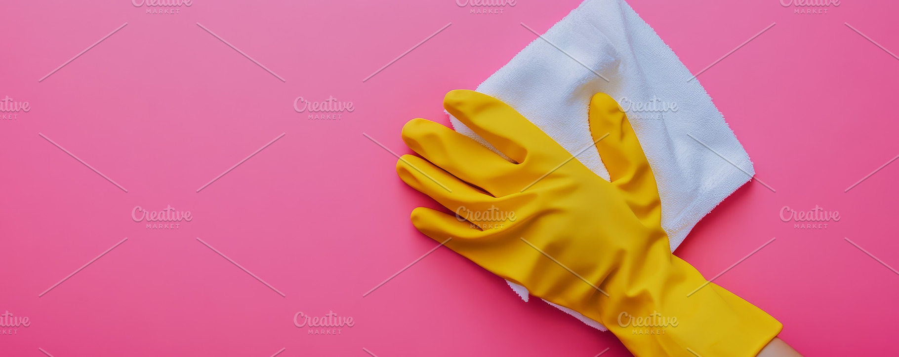 Hands in Yellow Gloves Cleaning with a White Towel, an Abstract Photo by Natalia Klenova's Shop