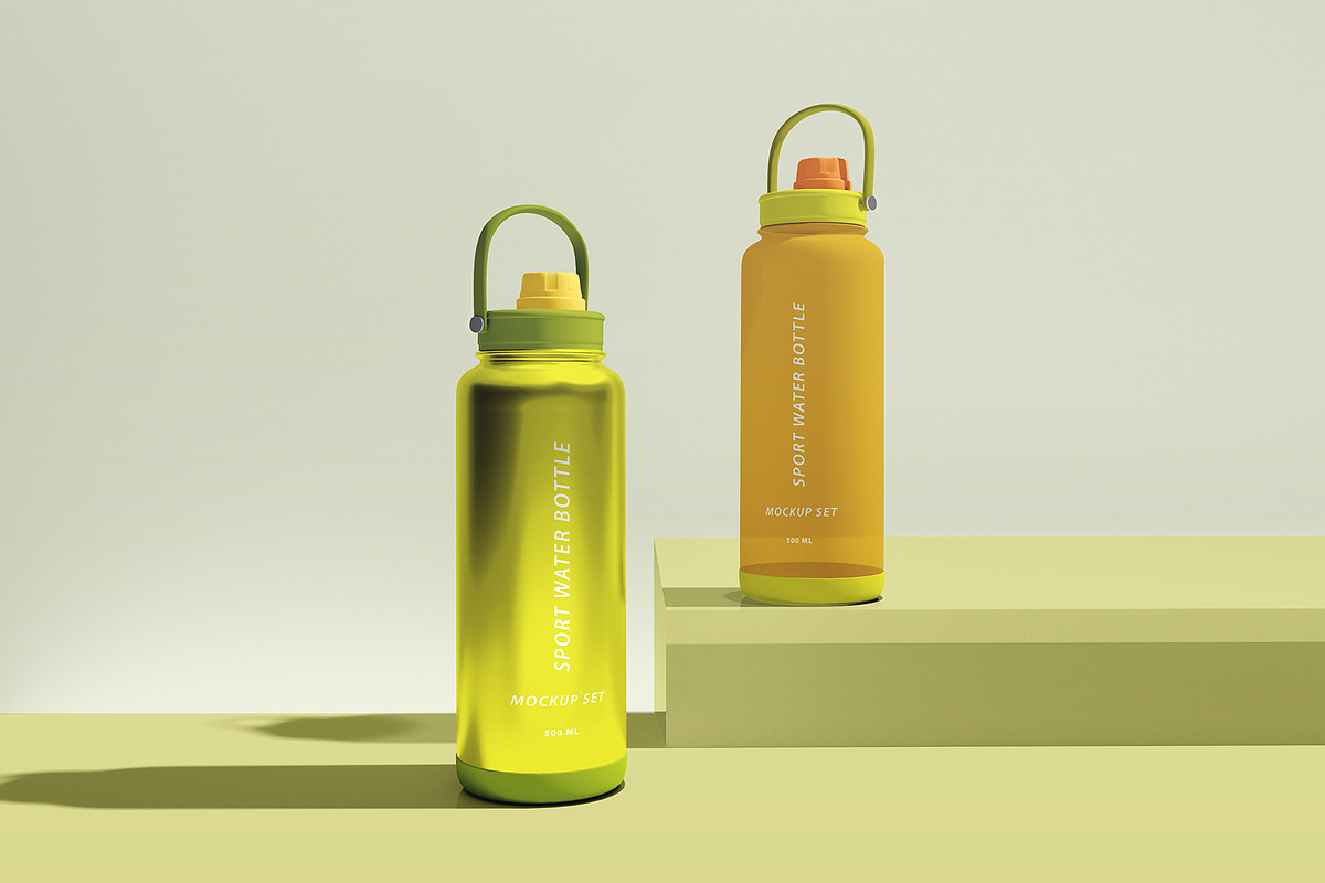 Sport Water Bottle Mockup Set, a Cups & Container Mockup by Mirachma Project (Photo 8 of 8)