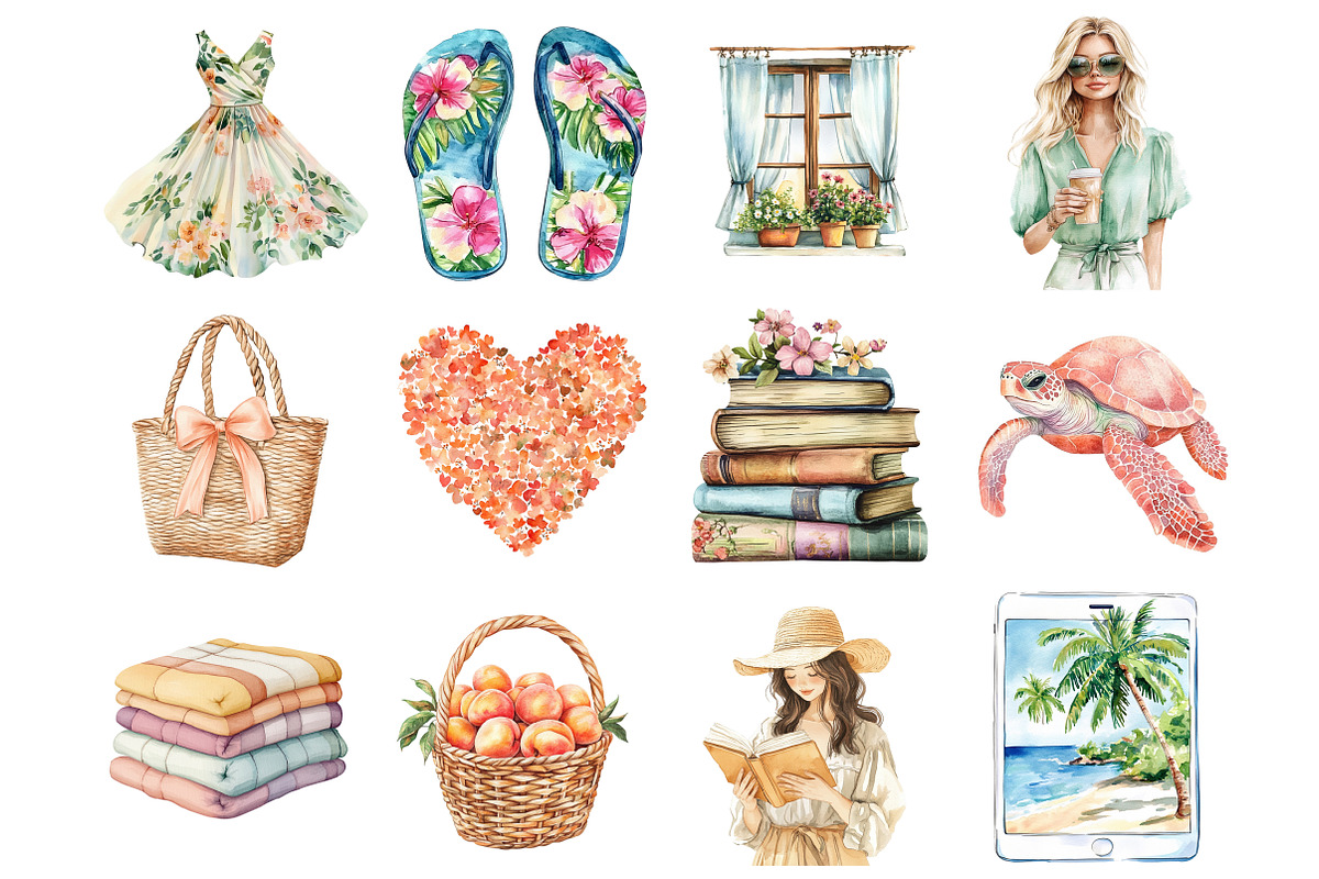 Peach Blush Summer Planner Clipart, an Illustration by Design Market (Photo 4 of 5)