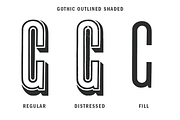Gothic Outline Shaded, a Font by Wood Type Revival (Thumbnail 2 of 4)