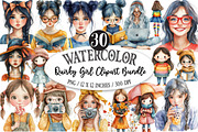 Quirky Girl Clipart, an Illustration by Designking (Thumbnail 1 of 5)