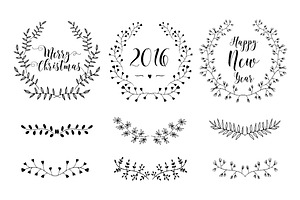 Set of Christmas design elements.