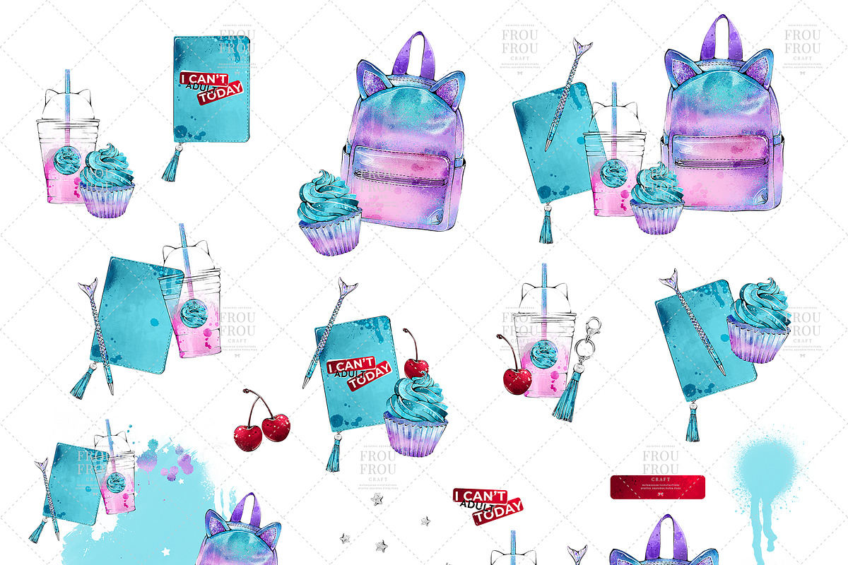 Pink Blue Nursery Cherry Clip Art, an Illustration by Frou Fou Craft (Photo 8 of 8)