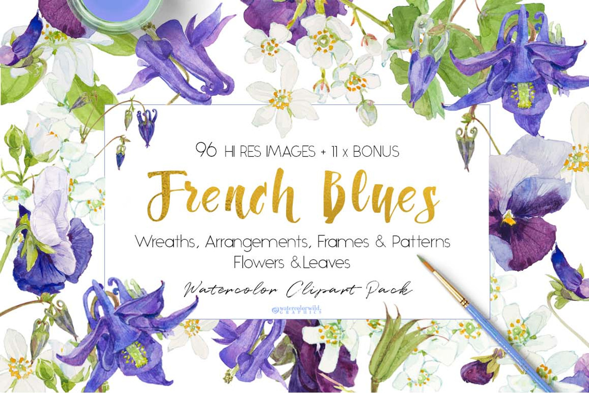 French Blues-Design Pack!, an Illustration by watercolorwild.graphics (Photo 1 of 11)