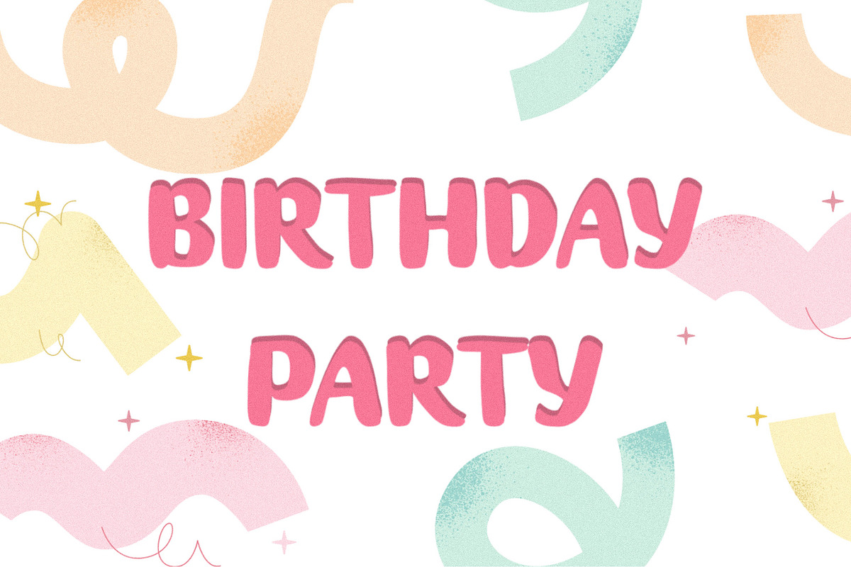 Birthday Party FONT, a Font by MyFontsShop (Photo 5 of 5)