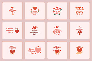 Valentine's Day Heart Logo Bundle, a Branding & Logo Template by Vectorium Studio