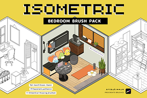 Procreate Isometric Room Brush Pack