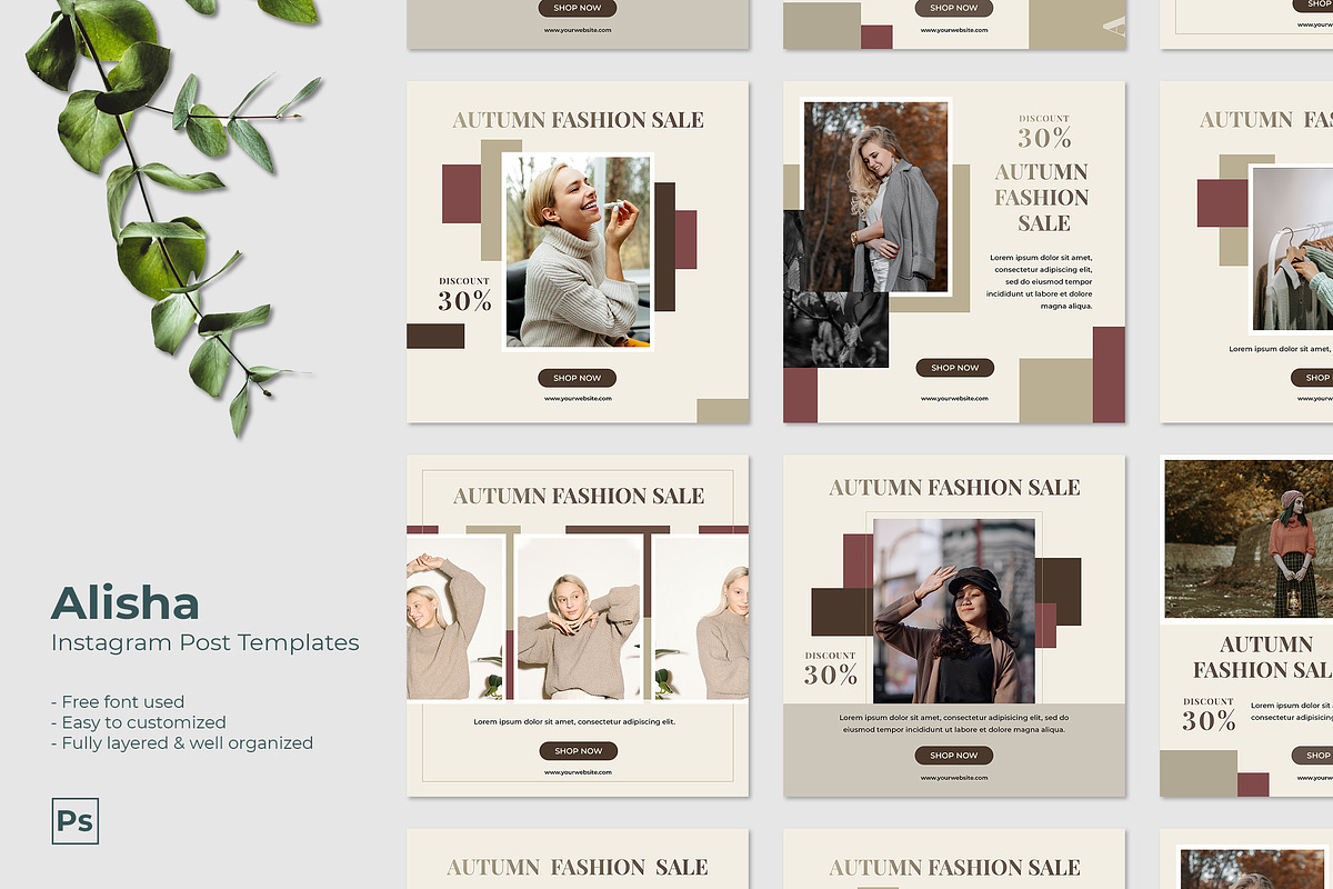 Alisha - Instagram Post Template, a Social Media Template by MuSan (Photo 1 of 4)