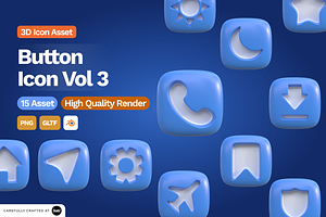 3D Button Icon Vol 3